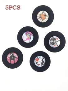 Set da 6 sottobicchieri in vinile vintage, sottobicchieri creativi vintage con motivo di classici dischi in vinile americani, antiscivolo e isolanti, decorazione per la casa