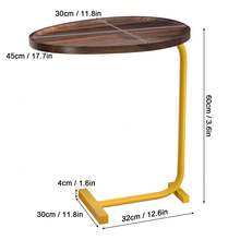 Small Coffee Table, Small Side End Table, Oval Desktop Tea Table, C-Shaped End Table, Bed Sofa Couch Coffee Dinner Table For Snack Drink TV Tray - Style a - View 8