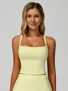 MASKERT Sports Vest' Women's Sports Vest Running Fitness Sports Vestyoga Clothes Home Commutingleisure Comfortable Skin Friendly - Màu vàng - Xem 3