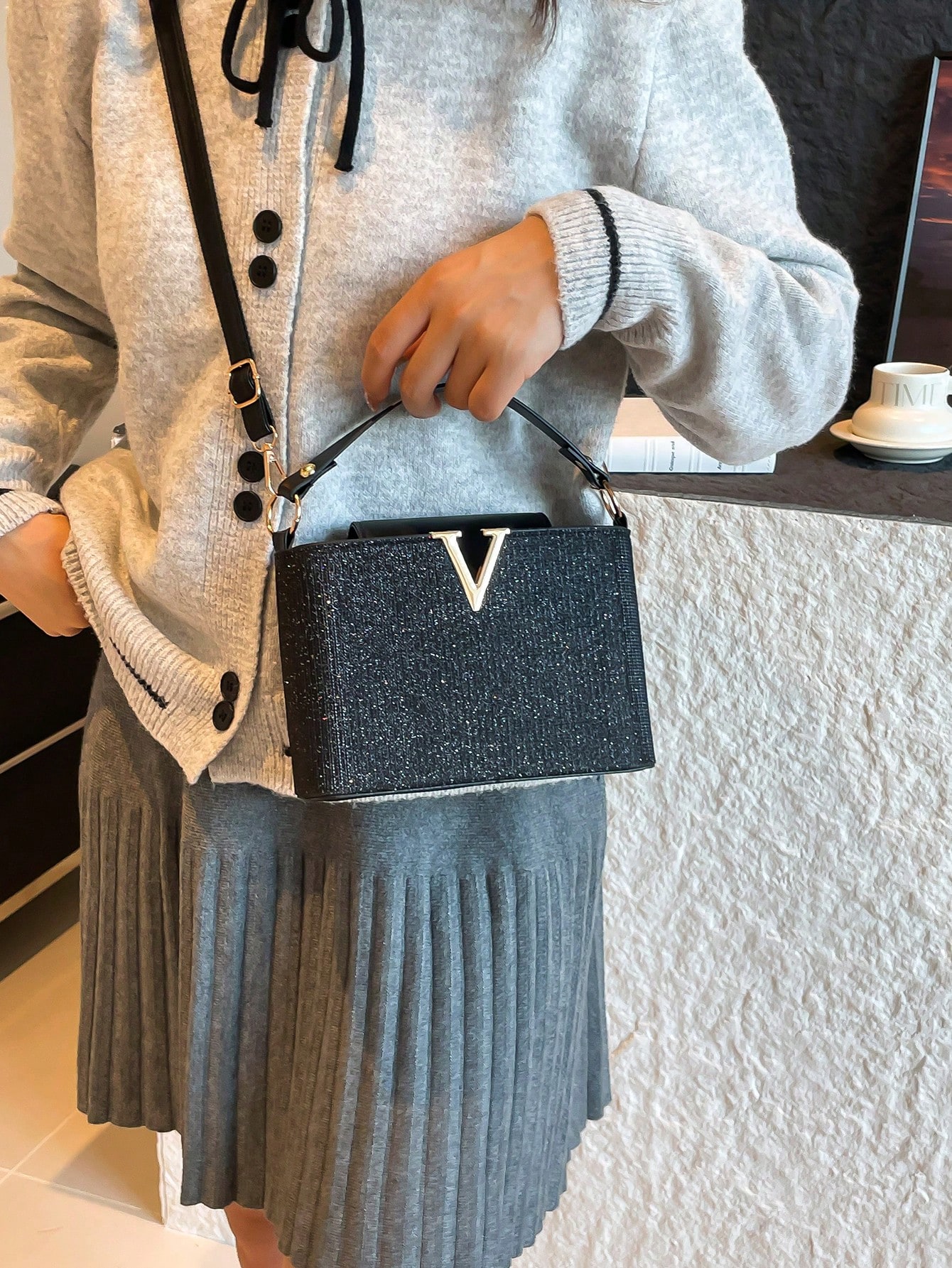 حقيبة يد نسائية فاخرة من علامة تجارية، حقيبة كبيرة...