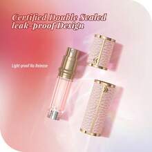 Perfume Travel Refillable Bottle,Genuine Leather Bottom-Filling Fragrances Perfume Atomizer,Mini Cologne Dispenser,Portable Sprayer Pocket Size For Cruise Car Trip Purse Gift 5ml (Pink),10955854