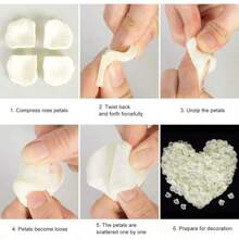 Attmu 3200 Pcs Artificial Rose Petals Valentines Day Decorations For The Home, Fake Rose Flower Petals For Wedding, Party (Ivory)