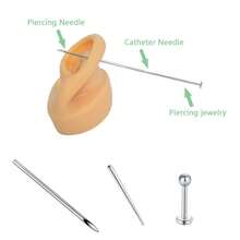 8 PCS Professional Body Piercing Kit For Belly Button/Lip/Tongue/Ear/Navel, Safe Piercing Gun Kits, Body Piercing Needle Tool Kits Stainless Steel For Women Men