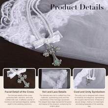 2 Pcs Wedding Unity Veil And Cord SetWedding Lasso Rope For Ceremony Catholic Velo De Novia Para Boda Lazo Para Boda Catolica Catholic Mexican Weddings Gifts - 如圖 - 查看 4