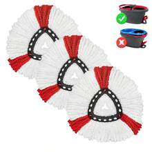 1/2/3Pcs Spin Mop Replacement Heads Compatible With /O-Cedar EasyWring Spin Mop 1-Tank System Easy To Assemble Washable And Reusable Mop Replacement Pads For Kitchen Bathroom Cleaning Tools Cleaning Supplies Christmas Halloween - 紅色 - 查看 11