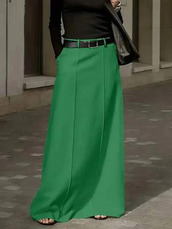 女士纯色半身裙（无腰带），适合通勤