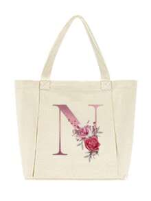 Monogram Women's Yoga Bag, Spacious Yoga Mat Storage Bag, Heat Transfer Printing Technology, Machine Washable, Portable Canvas Tote Bag, Suitable For Pilates, Travel, Office, Beach Workout And More, Can Also Be Used As A Beach Or Shopping Bag - Multicolor - View 8