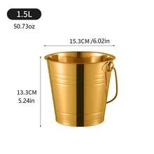 1pc Thickened Stainless Steel Hand-Held Ice Bucket Beer Bucket Bar KTV Ice Particle Bucket Red Wine Bucket Party Champagne Bucket Small Water Bucket, Kitchen Storage And Storage