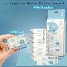 8pcs/Pack Daily Cleaning Wet Wipes, Adult Care Wet Tissues, Suitable For Outdoor, Travel, Students, Kitchen, Bathroom, Home, Picnic, Christmas