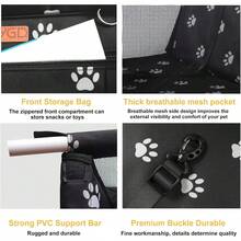 CRUTBYGD Pet Dog Booster Seat, With Upgrade Support, Breathable And Foldable Pet Car, Pet Dog Car Portable Seat, Suitable Small And Medium Pets