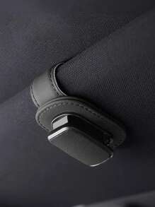 High-Quality PU Leather & Metal Car Visor Fashion Glasses Holder - Universal Clip-On Design Fits 99% Of Vehicles, Strong Elastic Clip, Scratch-Resistant, Easy To Install, Holds Glasses, Fashion Glasses & Documents, Compact & Stylish - Multicolor - View 3