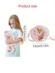 1pc Purple Unicorn Shaped Cross Body Bag