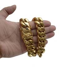 8-14mm Men's Hip Hop Cuban Chain Necklace – HipHop Jewelry Luxury 14K Gold Plated Choker Solid Miami Cuban Link Chain Necklace For Men Monaco Chain Men Men Jewelry Cuban Link Chain Necklaces For Men Gold Chain Cuban Link Chain Women Baddies Chain As Party & Gift & Stage Show Auspicious New Year Gifts - 14毫米(0.55吋) - 查看 7