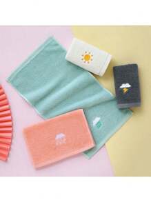 1pc Kids Face Towel, Baby Washcloth, Bath Towel, Bathroom Hand Towel, Multi-Color Fingertip Towel For Kids Hand Washing, Face Washing, Shower