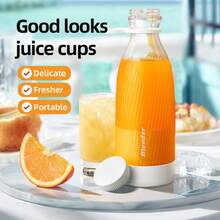 SMEGGEMS Multifunctional Wireless Portable Juicer, Dual Cup Design With Fresh Juice Cup, USB Rechargeable, Multi-Blade Fast Juicing, Smooth Juice, Home, Kitchen And Travel Fruit Blender - White - View 5