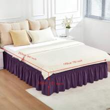 Wrap Around Dust Ruffle Bed Skirt - Dark Grey - For Queen Size Beds With 15 Inch Drop - Elastic Strap - Adjustable Pleated Bedskirt With Brushed Fabric And Wrinkle Free - For Women, Men, Kids & Teens - Multicolor - View 26