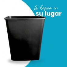 Plastic Trash Can For Outdoor And Indoor Use - 黑色 - 查看 8