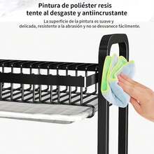 Stainless Steel Dish Drainer Over Sink, 3 Tier Dish Drying Rack For Kitchen Countertop, Utensil And Cutting Board Holder, Glass Rack, Suitable For Kitchen - Black - View 4