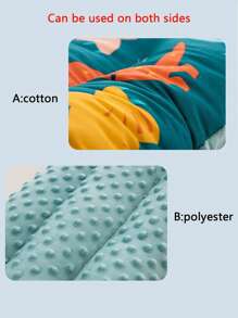 1 个枕套（不含枕芯），卡通动物、草莓、花卉印花，正面 100% 纯棉，反面温暖柔软的圆点羊毛，可翻转，拉链可拆卸，可机洗，适合儿童和青少年，四季皆宜，多种卡通图案