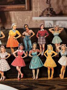 have a good day 25pcs/Pack Vintage Girl Stickers, Creative Aesthetic Stickers, DIY Decorative Collage Craft Materials, Holiday Gifts, Personalized Scrapbooking School Supplies