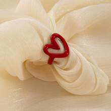 1 件时尚秋冬心形滴釉可调节女士戒指，独特设计，2025 年新品