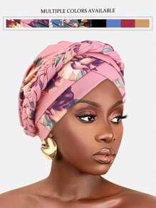 1pc Women's Handmade Braided Headscarf, African Print Head Wrap, Hair Care Cap For Daily Use