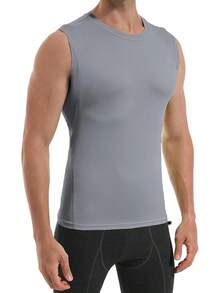 GYHSRunhit Sleeveless Compression Shirt Men Top Athletic Muscle Shirts Men - 淺灰色 - 查看 2