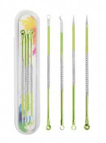 4Pcs Blackhead Acne Remover Acne Blackhead Removal Needle Facial Skin Pores Cleaning Set Tools,Blackhead Remover,Beauty,Skin Care Products,Spa,Self Care,Skin Care Tools,Face Care,Esthetician Supplies,Skin,Face Wash,Facial