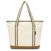 Large Canvas Tote Bag For Women, Beach Bag With Zipper, Utility Tote Bag With 3 Front Pockets, Weekender Pool Bag - Nhiều màu - Xem 7