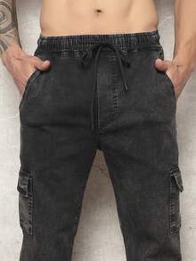 Men's Cargo Pants With Wide Pockets And Drawstring Waist, Ideal For Streetwear Maneuvers - JEANS CHUMPO - View 3
