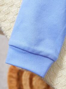 男童Polo衫，英伦风休闲长袖T恤，宽松版型，儿童春秋季新品 - 淺藍色 - 查看 6