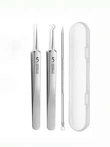 8pcs Black Head Removal Tools, Acne Extractor Kit For Pimple, Blackhead, Whitehead & Facial Blemish Extraction,Blackhead Remover,Beauty,Skin Care Products,Spa,Self Care,Skin Care Tools,Face Care,Esthetician Supplies,Skin,Face Wash,Facial - Silver - View 9