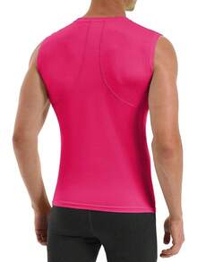 GYHSRunhit Sleeveless Compression Shirt Men Top Athletic Muscle Shirts Men - 玫紅色 - 查看 3