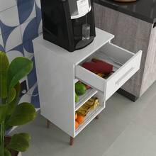 Fenix Water Cooler Counter With Drawers And Fruit Bowl - White - View 4