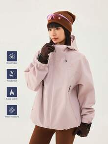 TECTOP Women's 3-In-1 Outdoor Softshell Jacket For Autumn/Winter, Thermal Lined, Hooded Design, Abrasion-Resistant Outer Shell, Essential For Hiking And Trekking - Pink - View 4