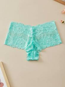 4 条装中腰性感女式加大码内裤女式透气蕾丝平角内裤