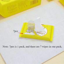 7pcs/Pack Portable Wet Wipes For Daily Cleaning, Suitable For Outdoor Travel, Going Out, Students, Kitchen, Bathroom, Home, Picnic, Christmas, Halloween