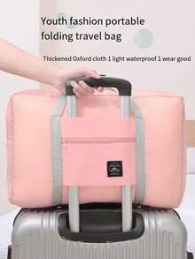 1pc Foldable Large-Capacity Travel Organizer Bag, Unise-Friendly Clothing Packaging Bag, Luggage Bag, Women's Waterproof Travel Bag, Luggage Bag, Overnight Bag, Carrying Bag, Handbag, Fitness Bag, Work And School Supplies, School Supplies, Student Return To School Handbag, Handbag, Weekend Bag, Handbag, Vacation Handbag, Outdoor Business Holiday, Hospital Unise-Friendly Relocation And Moving Luggage Bag, Festival Gift Large-Capacity Storage Bag - Multicolor - View 5