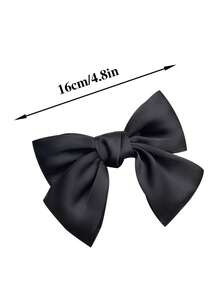 1Pc Customized Text Silky Satin Hair Bows Hair Clip Hair Ribbon Clips With Long Tails Tassel Ribbon Bowknot Hair Accessorise For Women Girls Toddlers Teens Hair Bows For Women, Bow Hair Clips With Long Tail, Bows Hair Ribbons, Big Hair Bow Hair Accessories For Women