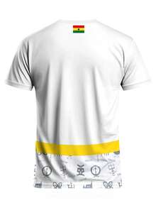 Customized Ghana Style Men's Football Jersey, Personalized With Name & Number, Comfortable Round Neck Sports Shirt, Suitable For Football Training, Casual Wear, And Gift - White - View 4