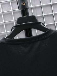 Camiseta casual para hombres con diseño de estampado de gallo - Negro - Ver 4