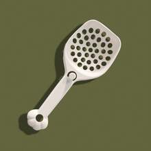 Pala grande de plástico de una sola pieza para arena de gatos, pala para excrementos de gato, limpiador de arena para gatos/recolector de excrementos - Blanco - Ver 1