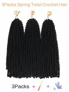 Spring Twist Crochet Hair – 8 To 12 Inch Synthetic Braiding Extensions For Passion Twist & Butterfly Locs, Soft Short Curly Twist Hair For Women, Natural Look, Lightweight & Easy To Install, Available In 1 Or 3 Packs - Multicolor - View 4