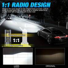 TOAUTO 2 件 V2T 汽车 LED 大灯 CSP 芯片 60W 18000LM 6500K H4/H11/H13/9005 雾灯 自动前灯 远近光 即插即用