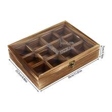 Miumaeov 12 Compartment Wooden Spice Box Retro Kitchen Organizer For Tea Spices 12 X 45ml Pine Wood Storage - Brown - View 2