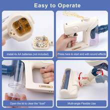 Kinder Staubsauger Spielzeug, 4 in 1 elektrisches Staubsauger Set zum Rollenspiel, Haushaltsreinigungsspielzeug mit Musik & Licht, Zusammenstellbares Lernspielzeug für Reinigung für Jungen Mädchen Geburtstagsgeschenk, einige Teile in Zufallsfarben