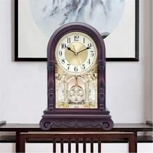 Classic Table Clock With  Luxury Silent Traditional Vintage Decor - 鏽棕色 - 查看 2