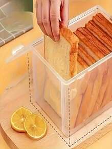 1/2pcs Transparent Leak-Proof & Reusable Bread Box With Lid Storage Box - Stackable Food Container For Toast, Fruits & Vegetables