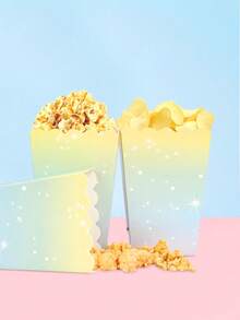 10 pièces/20 pièces/50 pièces Boîtes à pop-corn en papier arc-en-ciel, sacs à pop-corn en papier colorés, contenants pour bonbons et collations, seaux à pop-corn en papier, supports pour fête d'anniversaire, mariage, baby shower, fournitures de fête