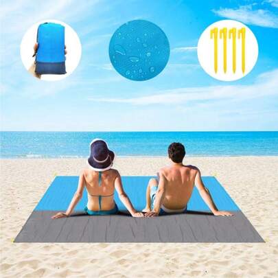 Waterproof Sand Beach Blanket, Made Of Polyester, Suitable For Beach Parties, Picnics, Travel And Outdoor Activities. Great For Beach And Camping. Easy To Carry, Quick Drying